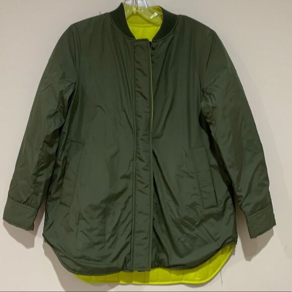 Banana Republic Green Neon Puffer Jacket New - Picture 1 of 3